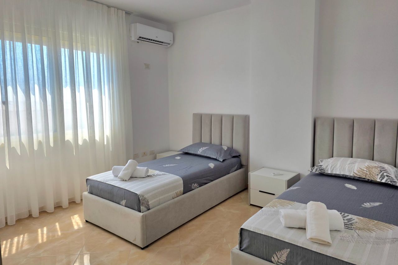 Sea View Holiday Apartment For Rent In Durres Albania With Two Bedrooms And Next To The Sandy  Beach In Golem