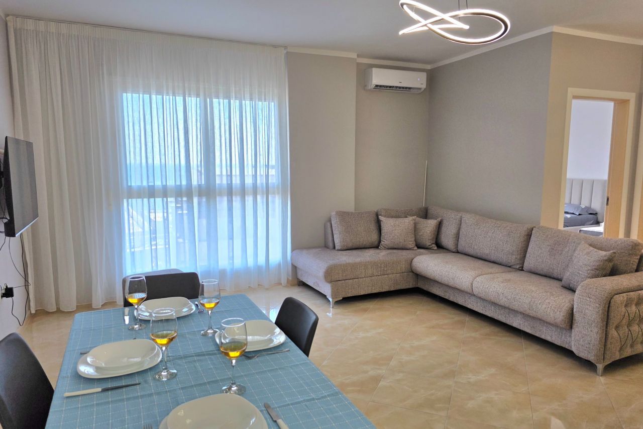 Sea View Holiday Apartment For Rent In Durres Albania With Two Bedrooms And Next To The Sandy  Beach In Golem