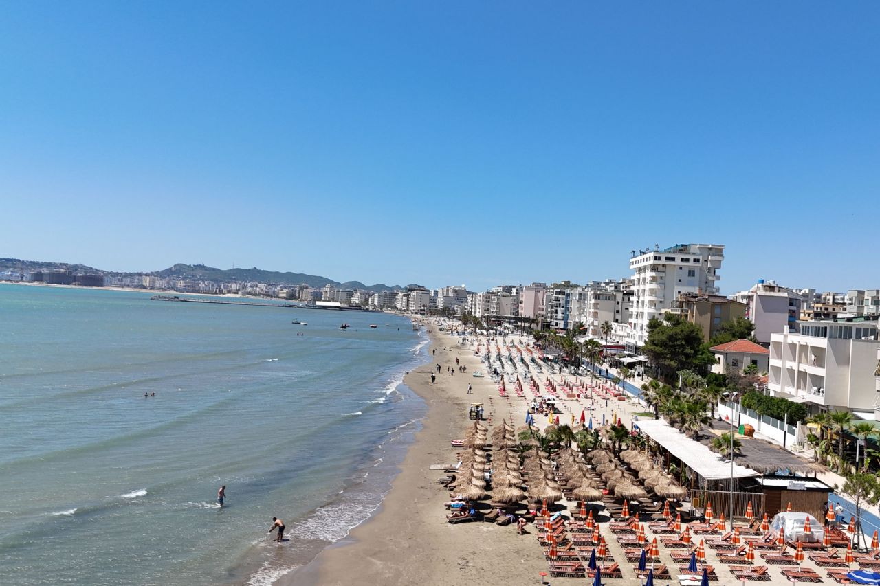 Sea View Holiday Apartment For Rent In Durres Albania With Two Bedrooms And Next To The Sandy  Beach In Golem