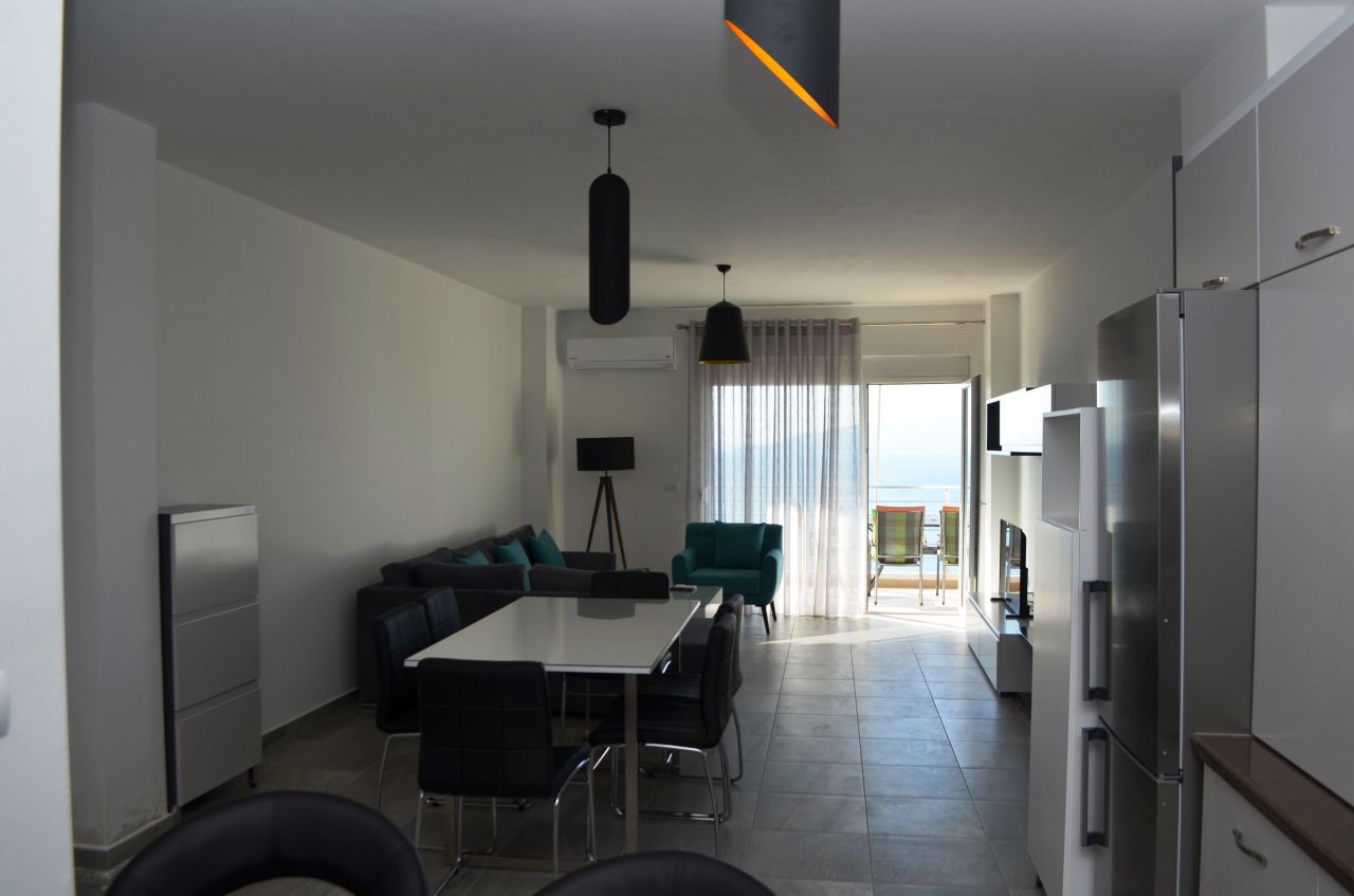 Apartament Qira Sarande Mobilim Modern Pamje Deti