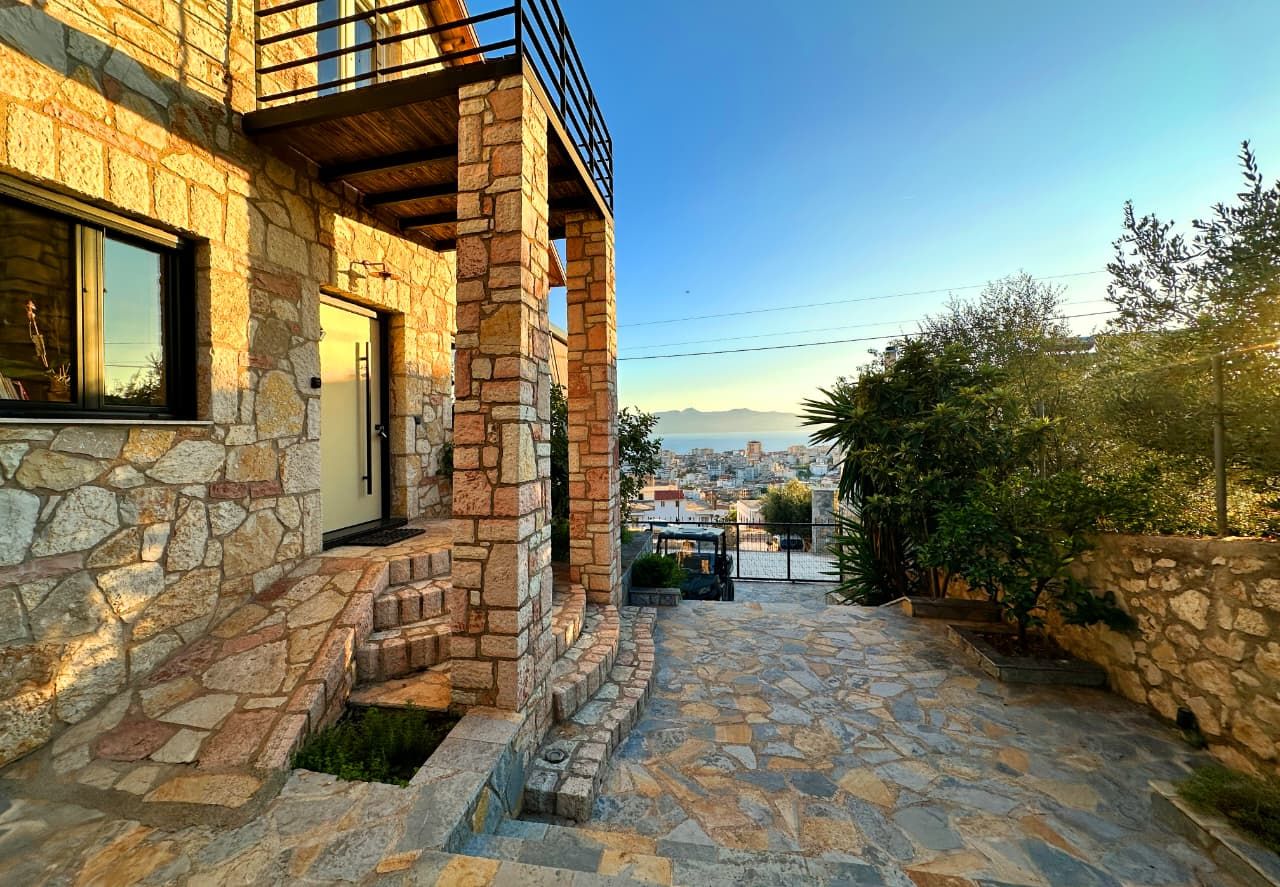 Stone Villa For Sale In Saranda Albania With Panoramic Sea Views