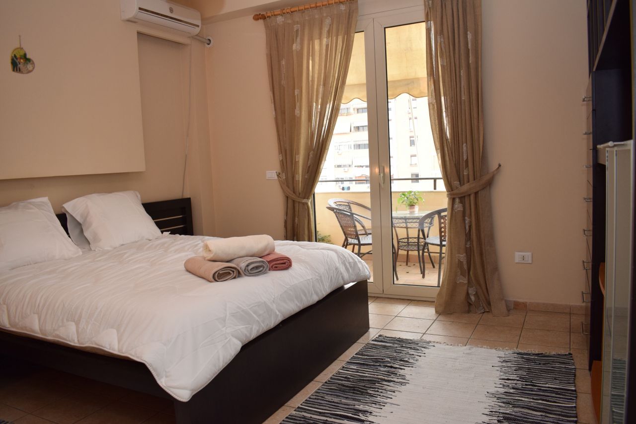 A two bedroom apartment for rent near Kavaja street in Tirana, the capital of Albania. 