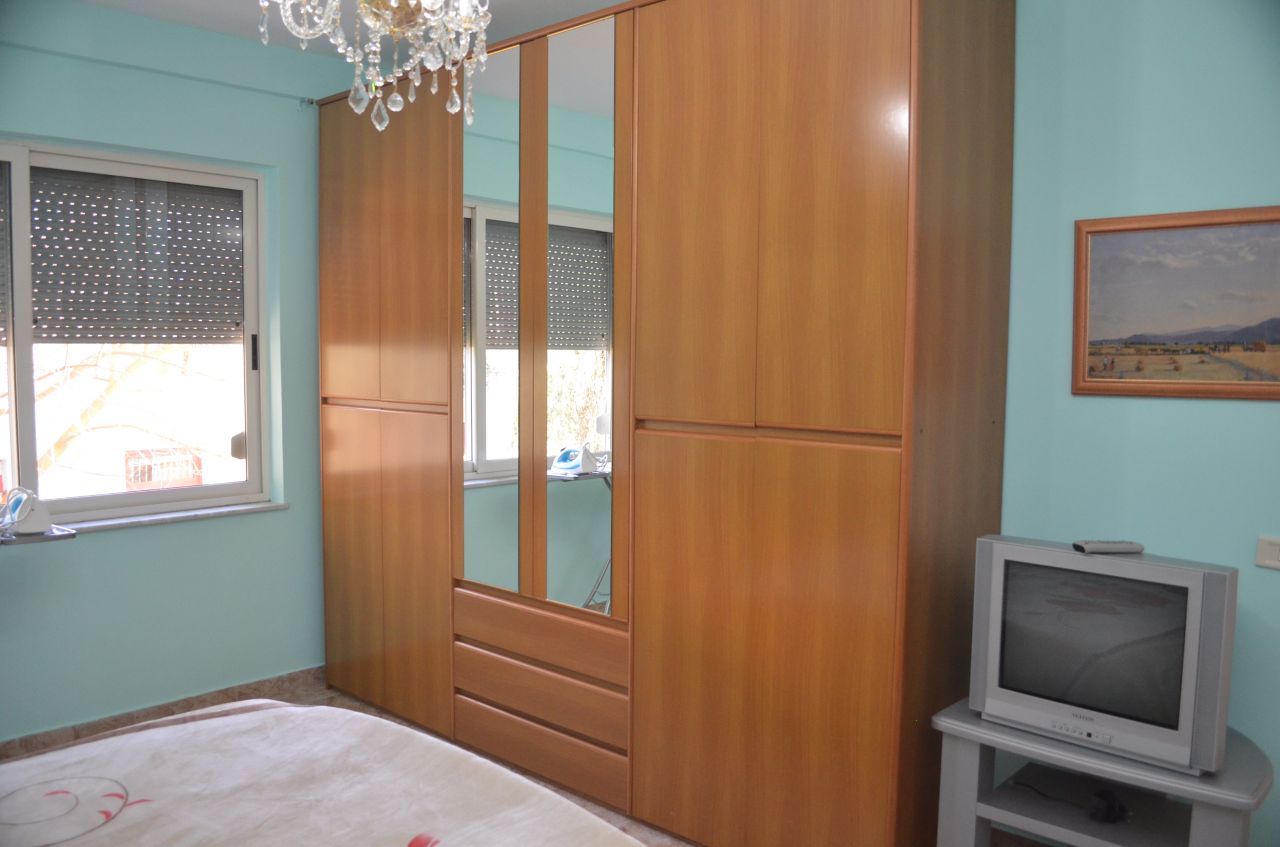 Nice furnished apartment with two bedrooms for rent in Ismail Qemali street in Tirana, Albania. 