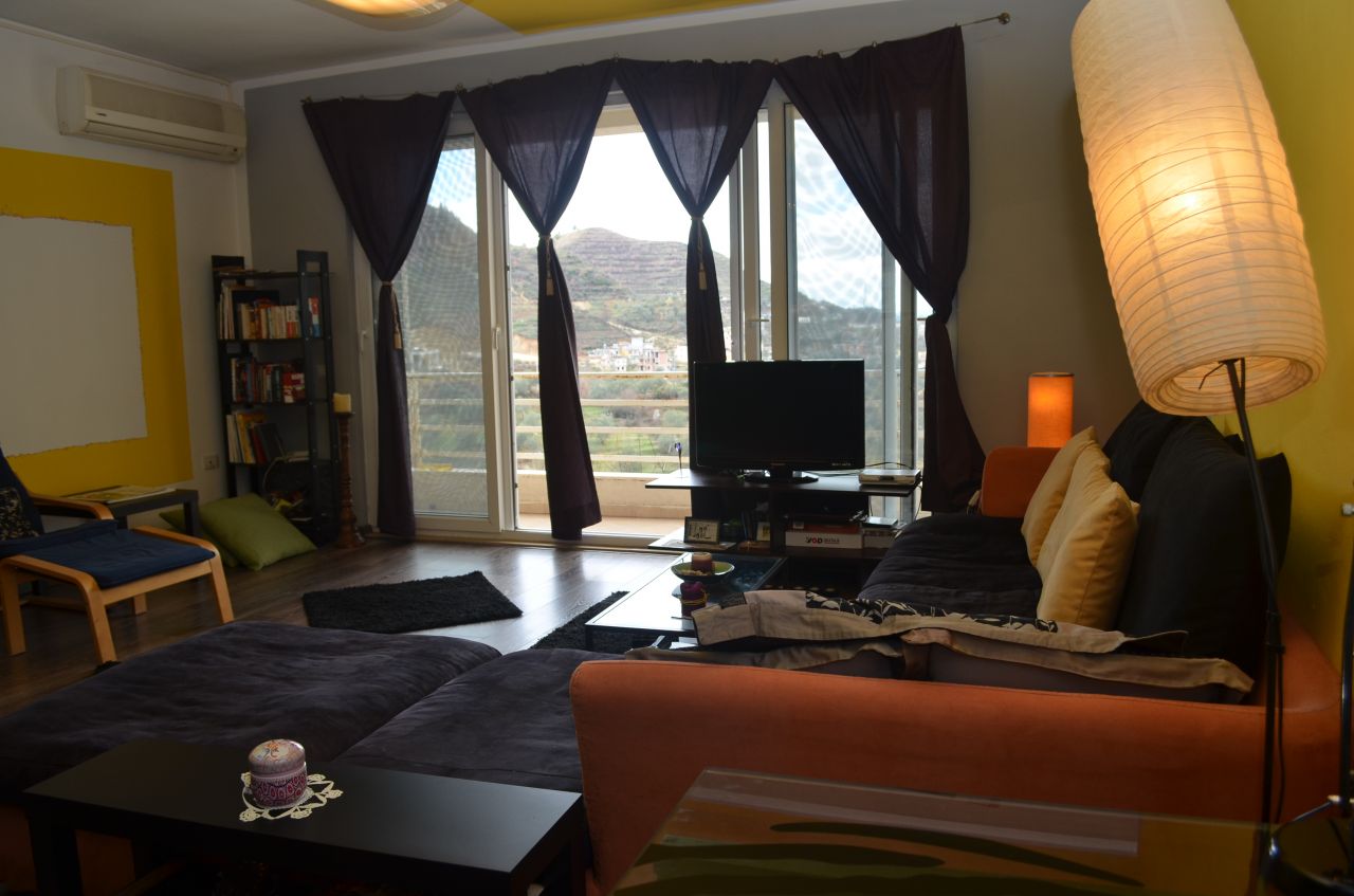 modern apartment for rent in tirana duplex with one bedroom fully furnished in very good residence 