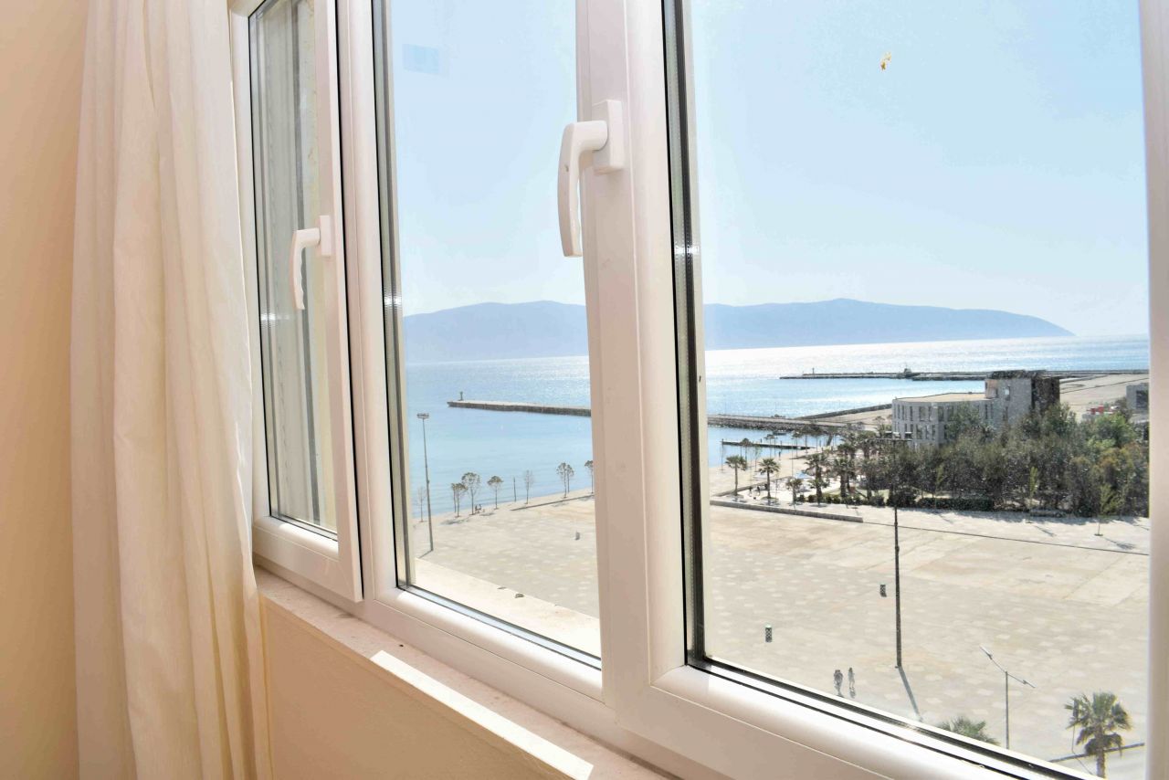 Full Sea View Two Bedroom Apartment for Rent with Two Bedrooms in Vlora